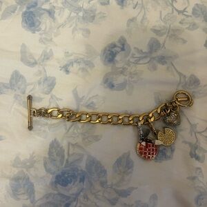 Juicy Couture Gold Charm Bracelet with 4 Charms early 2010s